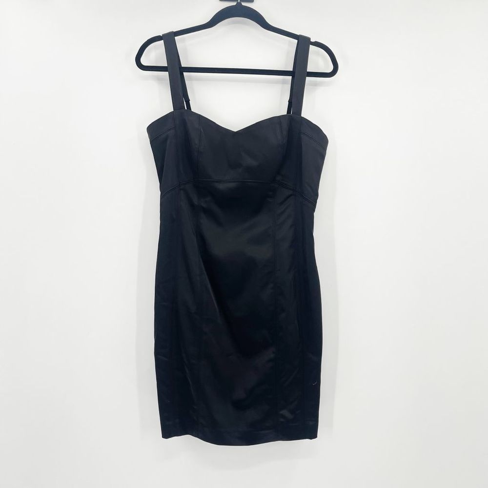 Bebe Women's Black Silk Sleeveless Mini Dress Size L